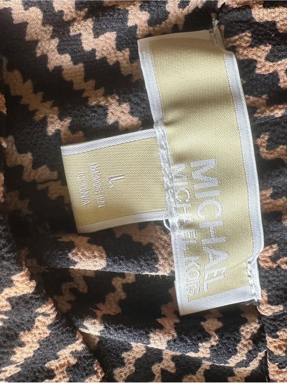 Michael Kors Black and Tan Geometric Print pants